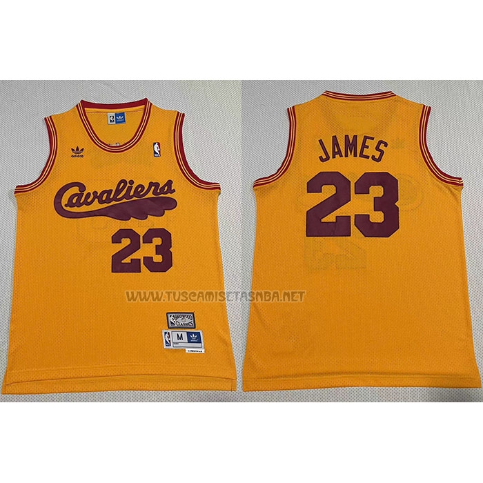 Camiseta LeBron James NO 23 Cleveland Cavaliers Mitchell & Ness 1970-74 Amarillo